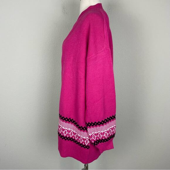 Lane Bryant Pink Black Color Block Cardigan Sweater NWT 14/16 - Picture 3 of 10